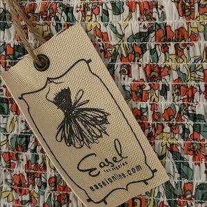 Easel Vibrant Floral Smocked Top